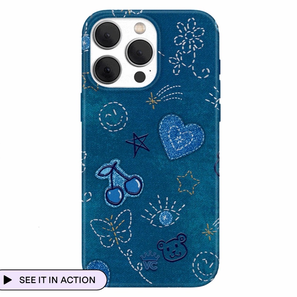 Velvet Caviar Blue Jean Baby iPhone 15 Pro Max Case & Grip Ring 💙🩵